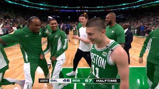 Payton Pritchard put Boston arena in madness by hiting half court buzzer beater in game 5 vs Mavs [upl. by Yraht792]