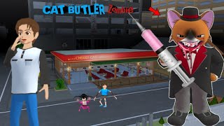 CAT BUTLER Zombie appeared at Cafe 😱  SAKURA School Simulator Horror Drama 👺 [upl. by Attenwahs275]