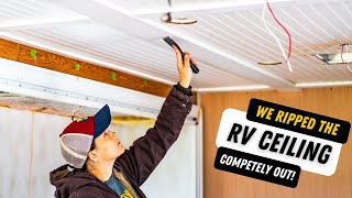 HOW TO REPLACE AN RV CEILING  MOTORHOME RENOVATION  RV RENO [upl. by Cristal]