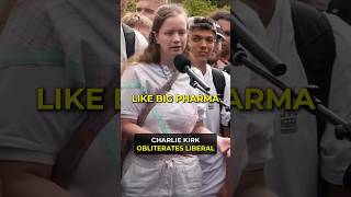 CHARLIE KIRK OBLITERATES LIBERAL WOMAN 👩🏻‍🦰😅 RealCharlieKirk shorts [upl. by Ihsir]