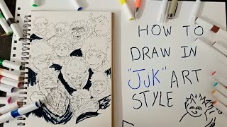 How to draw in a style of Gege Akutami Jujutsu Kaisen [upl. by Kimball]