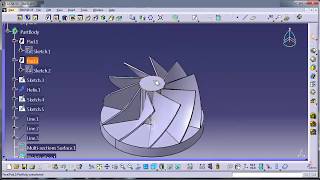 CATIA V5HOW TO CREATE 3D IMPELLER BLADECAD CAM CAE CFD ANSYS FEA PROE 3DSMAX CREO UGNX [upl. by Anaehs]