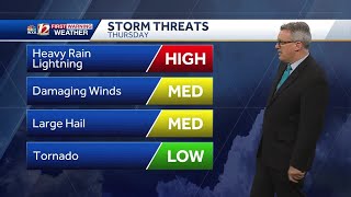 WATCH Severe storm risk returns Thursday [upl. by Vernon]