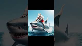 Daddy Fights Shark to Save a Kitten 🐈👊🐬 ai cat catlover story cute cutecat shorts [upl. by Olia418]