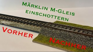 Märklin M Geis und Weichen einschottern H0 modulares Präsentiergleis bauen [upl. by Egor]