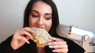 talisa tossell eating honeycomb for 1 minute and 40 seconds straight [upl. by Anod]