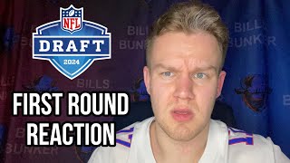 Buffalo Bills fan REACTION to first round of 2024 NFL Draft [upl. by Devitt53]