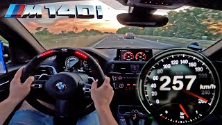 BMW M140i MPerformance  TOP SPEED on GERMAN AUTOBAHN [upl. by Iclehc790]