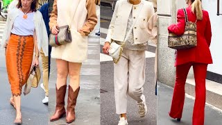 MILAN NOVEMBER 2024 LUXE STREET STYLE UNVEILED MOST CHIC STREET STYLE MOMENTS [upl. by Nashoma]