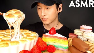 ASMR CHOCOLATE ICE CREAM SMORES DIP MACARON MUKBANG No Talking EATING SOUNDS  Zach Choi ASMR [upl. by Mulac]