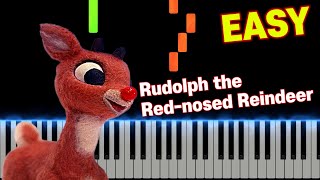 Rudolph the Rednosed Reindeer  EASY Piano Tutorial [upl. by Ashwell]