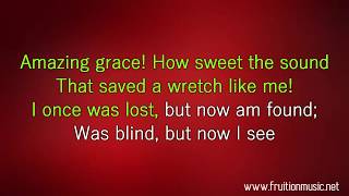 Amazing Grace Hymn D Instrumental w Lyrics [upl. by Erdnad]