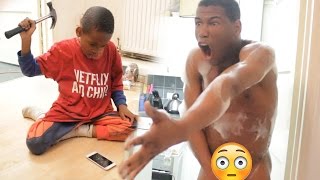 ANGRY BROTHER SMASHES I PHONE 7 REVENGE PRANK [upl. by Nabatse]