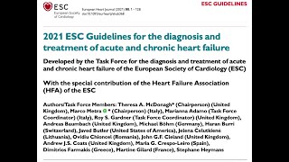 Revisión 2021 ESC Guidelines for the diagnosis and treatment of acute and chronic heart failure [upl. by Janina429]