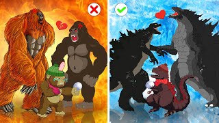 GOOD BABY vs SAD BABY GODZILLA x KONG 2 The New Empire POOR BABY GODZILLA vs KONG LIFE [upl. by Irbua]