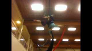 Hip Lock Half Drop on Aerial Silks [upl. by Namwob]