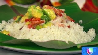 Receta de Arroz a la Porompompero con Maite Perroni y Pedro Fernández  Despierta América [upl. by Ellitnahc]