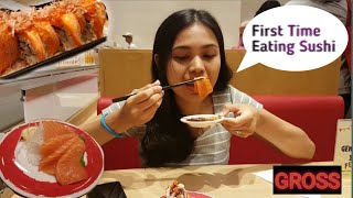 First Time Eating Sashimi Reaction [upl. by Gnolb]