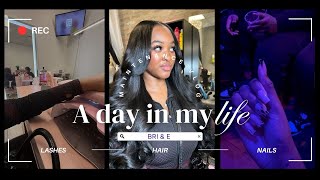 MAINTENANCE VLOG DIY CLUSTER LASHES SEW IN JET BLACK 30INCH INSTALL LAYOVER SET BRIampE [upl. by Nirak619]