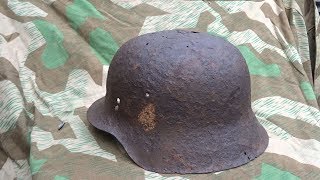 WW2 M42 Stahlhelm relic restoration [upl. by Rance]