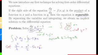 Week 16 Separable Differential Equations [upl. by Eiral]