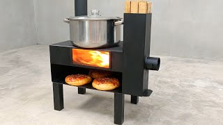 How to make a wood stove oven  Fireplace from metal [upl. by Niran]