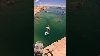 قفزة حلوة كتيررر🤩 lake adventure fun summer explore comedy يوتيوب ضحك [upl. by Callan]