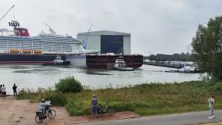 Meyer Werft Papenburg Disney Treasure Ausdocken [upl. by Nylhtiak]