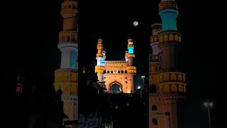 Charminar at Night 😍  Hyderabad Tourist Places hyderabad s23ultra teluguvlogs streetfood moon [upl. by Llahsram]