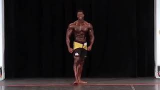 Raymont edmonds posing routine at mens physique prejudging MensPhysique Olympia2020 [upl. by Kentigerma]