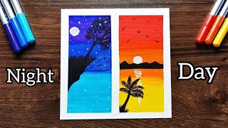 Easy Scenery art with brush pen 😍 Painting with Doms Brush pen [upl. by Omiseno]