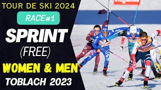 Tour De Ski 2024 Race 1 SPRINTfree Men amp Women Toblach Italy 20231230 [upl. by Erny]