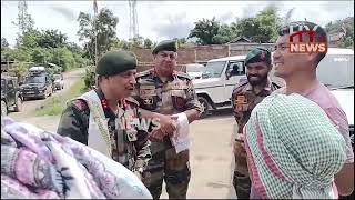 Assam Rifles DG visits Kadangband Imphal West after drone bomb attack kills woman [upl. by Neisa]