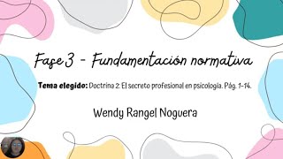 Fase 3  Fundamentación normativa [upl. by Oinafipe]