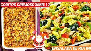 ENSALADA DE ROTINI 🥗 Y CODITOS CREMOSO🍝 RECETAS NAVIDEÑAS🌲🌲🌲 SERIE 10 [upl. by Prowel]