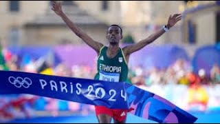 quotParis 2024 Marathon Highlights Tola’s Gold Abdi’s Silver amp Kipruto’s Bronze Medalquot [upl. by Anayet394]