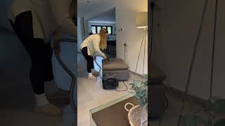 the colour of the water🤢 how I deep clean our sofa with two dogs🐾 •use a lint remover to help loose [upl. by Carmena]