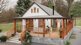 Rustic Meets Modern Stunning 5x10m Country House Design [upl. by Brinn]