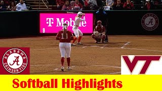 12 Virginia Tech vs 15 Alabama Softball Game Highlights March 22 2024 [upl. by Moulden]