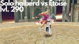 Nub Solo Halberd Vs Etoise level 290  Toram Online [upl. by Prudi]