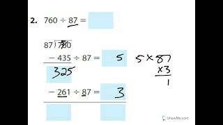 57 Use Partial Quotients with a Remainder 2 [upl. by Eema]