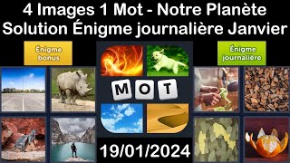 4 Images 1 Mot  Notre Planète  19012024  Solution Énigme Journalière  Janvier 2024 [upl. by Aisya326]