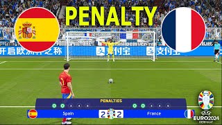 SPAIN vs FRANCE  Penalty Shootout  UEFA Euro 2024  Semi  Final  PES Gameplay [upl. by Erde485]