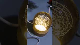 6 CM Crystal Ball Lamp for Home Decoration  3D Solar System Ball Night Lamp 🌌✨diy youtubeshorts [upl. by Acinnej]