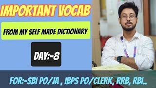 Important Vocab From My Self Made Dictionary🔥sbi sbipo sbiclerk ibps ibpspo [upl. by Ardnuahc]