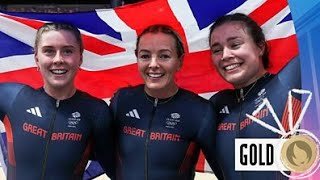 Emma Finucane Sophie Capewell and Katy Marchant wins gold medal in Paris Olympics [upl. by Eneryt]