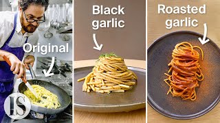 Aglio e olio originale vs aglio nero vs aglio arrostito con Luciano Monosilio [upl. by Saundra]