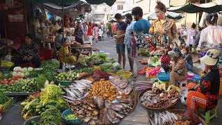 Evening Street Market Scene  Plenty Fresh Rural Vegetable Pork Wing Chicken amp More In Market [upl. by Lorenz]