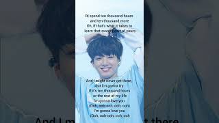 Jungkook 10000 hours lyrics bts lyrics jungkook army [upl. by Aniez]