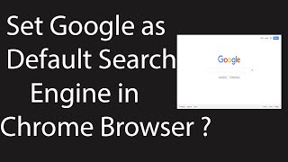 How to Set Googlecom as Default Search Engine in Google Chrome [upl. by Lyrem844]